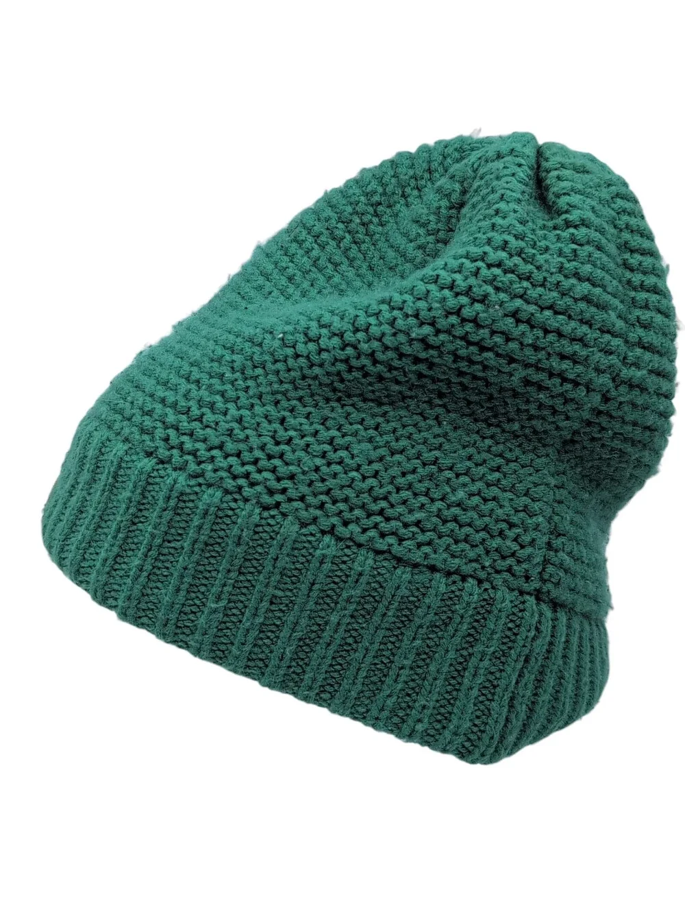The North Face Beanie Womens One Size Green Knit Cuffed Logo NF00CLM5 Hat